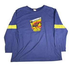 Vintage Disney The Incredibles Family Dynamic Long Sleeve T Shirt Blue XXL